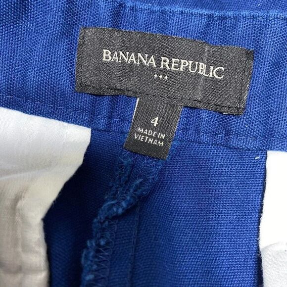 BANANA REPUBLIC WOMEN'S COTTON BLEND  BLUE SAILOR SHORTS SZ 4 30X 3.5" - Picture 6 of 9